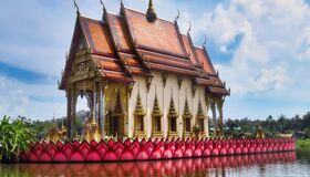 Nice Temple from the lake in T